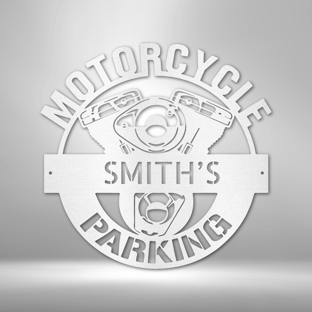 Motorcycle Parking Personalized - Steel Sign - Throttle Society